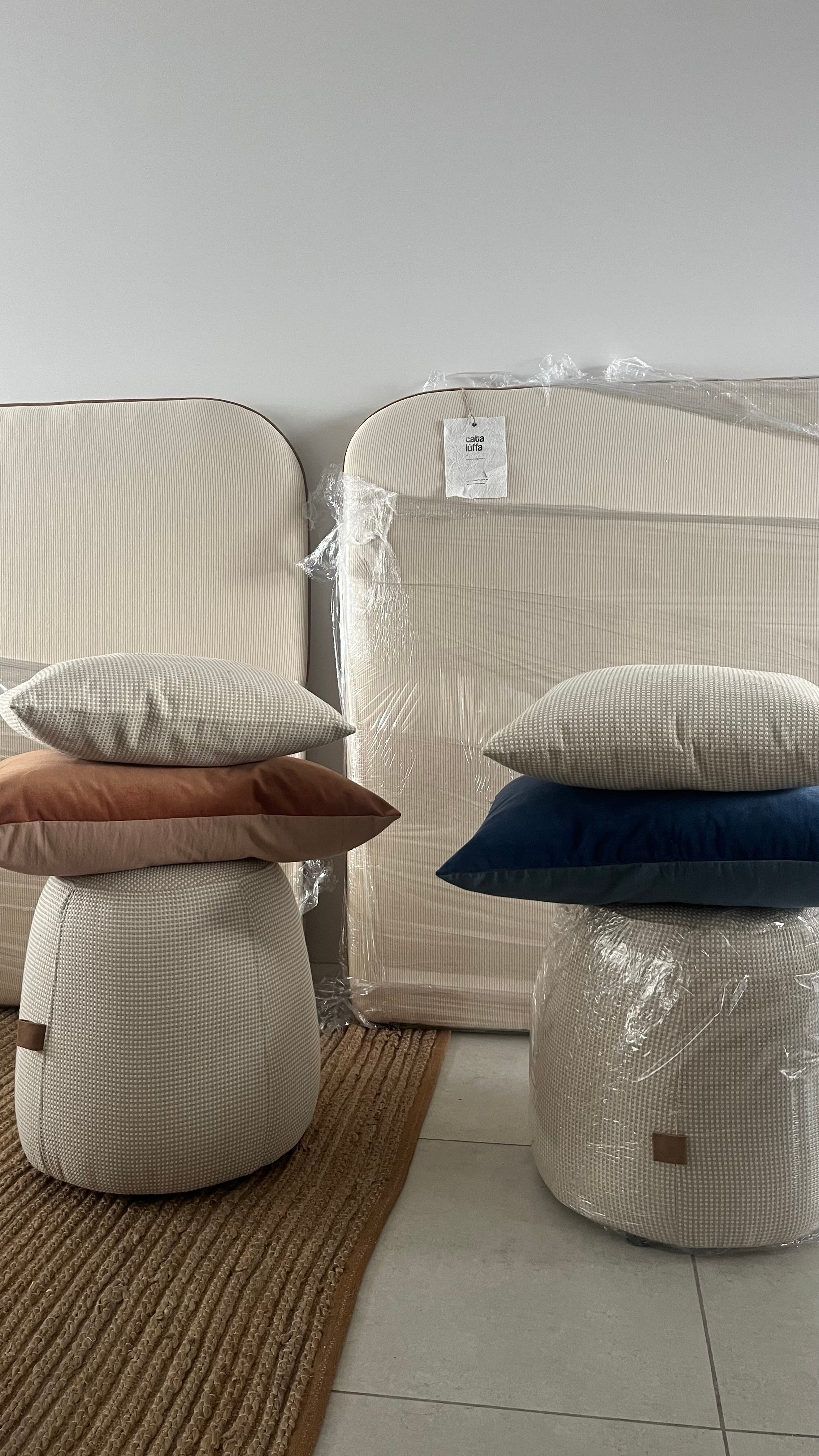 Respaldo de cama Curve Rayas Mostaza