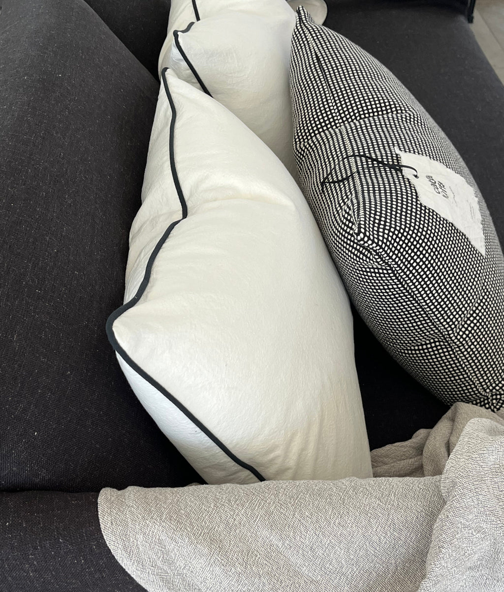 Almohadón Tusor Off White / Negro