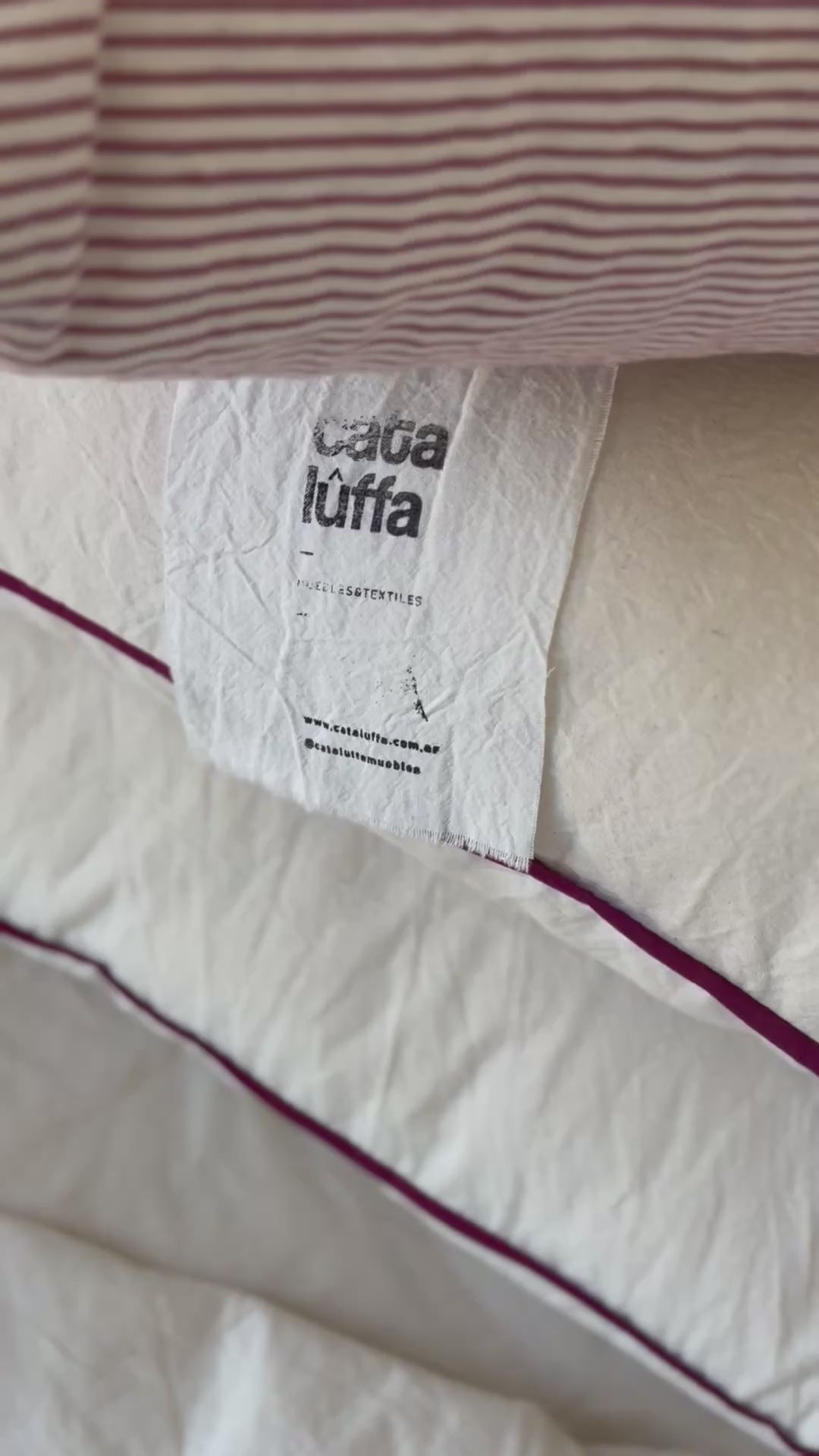 Almohadón Tusor Crudo / Borravino